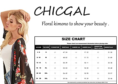 Women's Floral Kimono Cardigan Print Short Sleeve Shawl Chiffon Casual Summer Blouse Tops