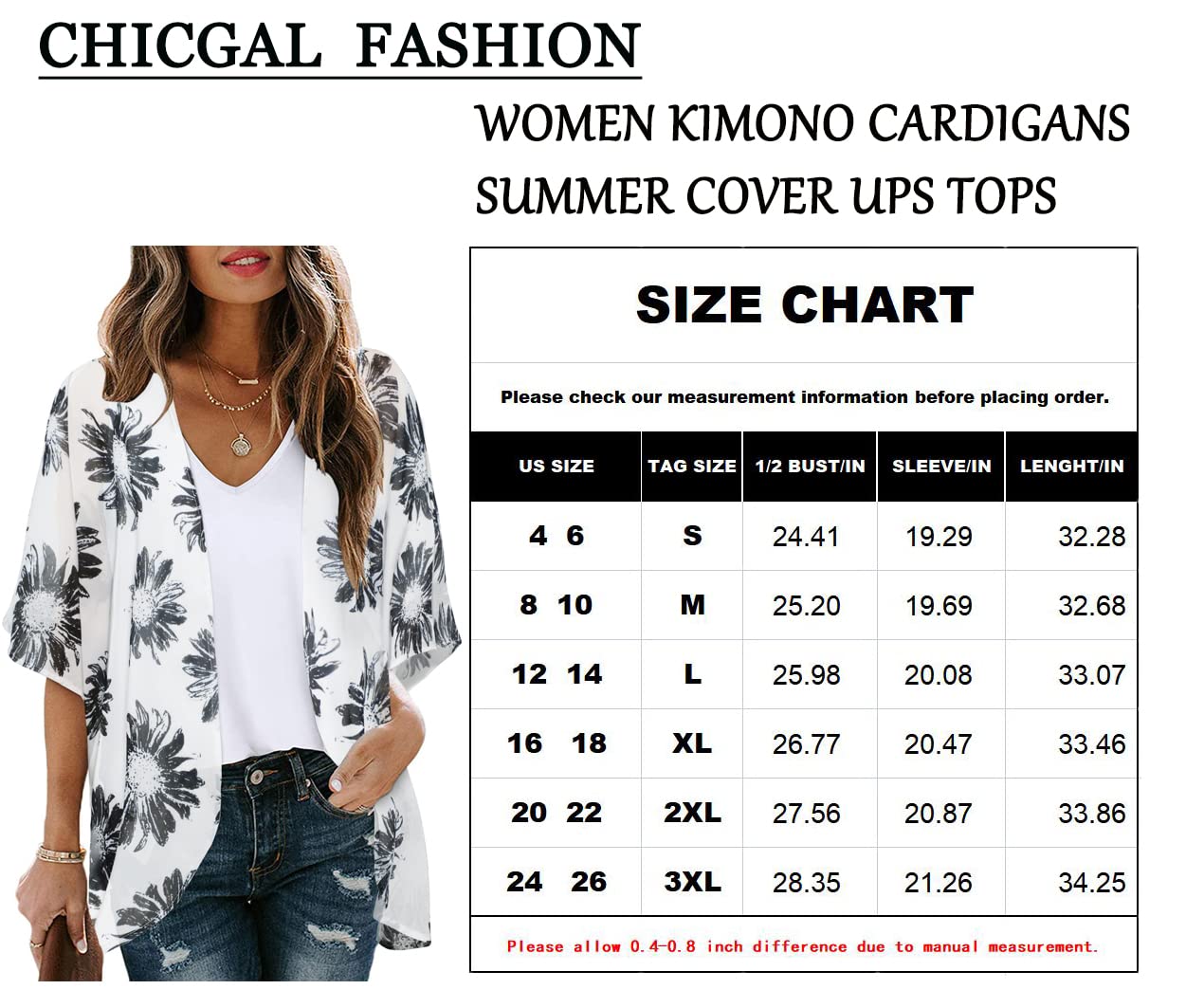 Women's Floral Kimono Cardigan Print Short Sleeve Shawl Chiffon Casual Summer Blouse Tops