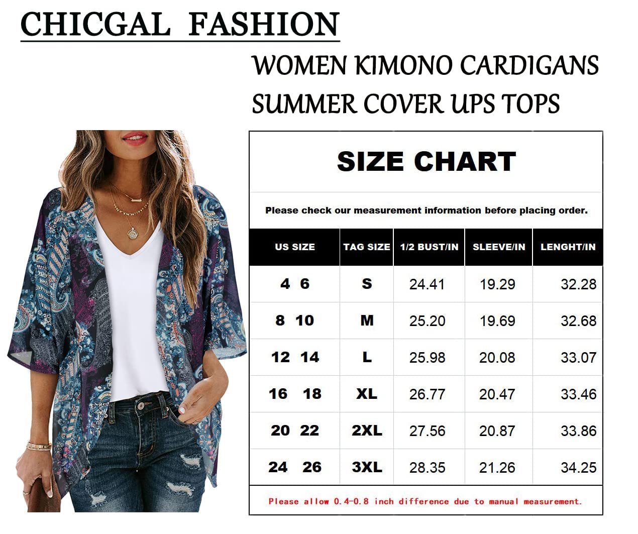 Women's Floral Kimono Cardigan Print Short Sleeve Shawl Chiffon Casual Summer Blouse Tops