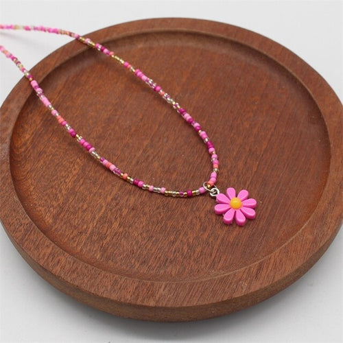 Colorful Flowers Necklace | Flower Statement Necklace - Flower Pendant