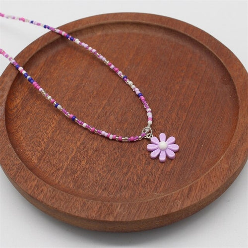 Colorful Flowers Necklace | Flower Statement Necklace - Flower Pendant