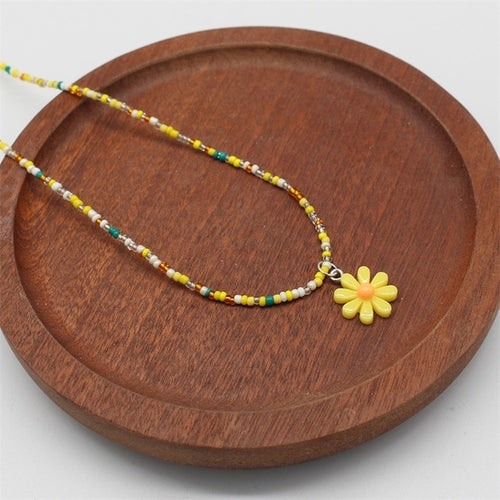 Colorful Flowers Necklace | Flower Statement Necklace - Flower Pendant