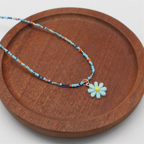 Colorful Flowers Necklace | Flower Statement Necklace - Flower Pendant