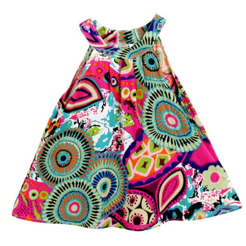 6M-4T Baby Bohemian Dresses Print Vest Girl Baby Clothing Fashion Kids