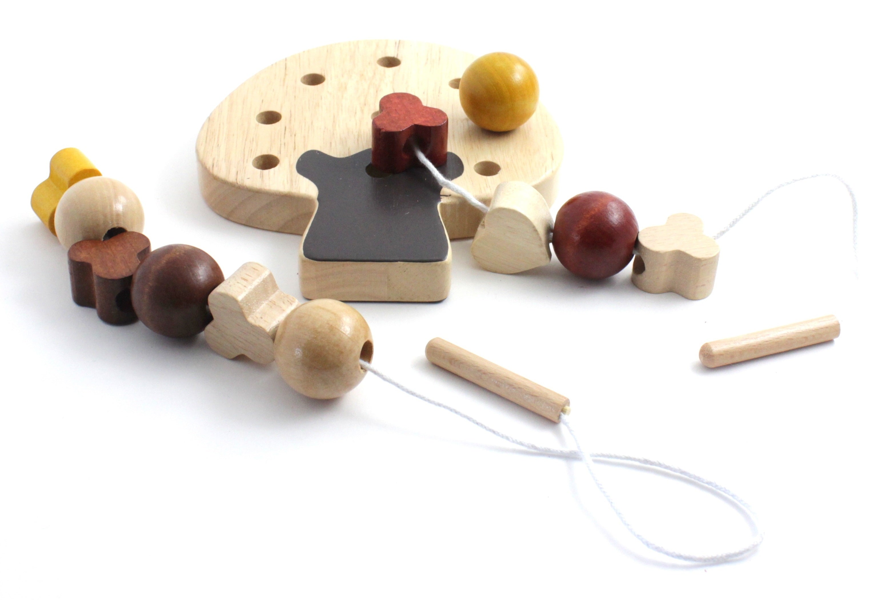 Wooden Toy Montessori Toys Threading Lacing Stringing Learning Skills