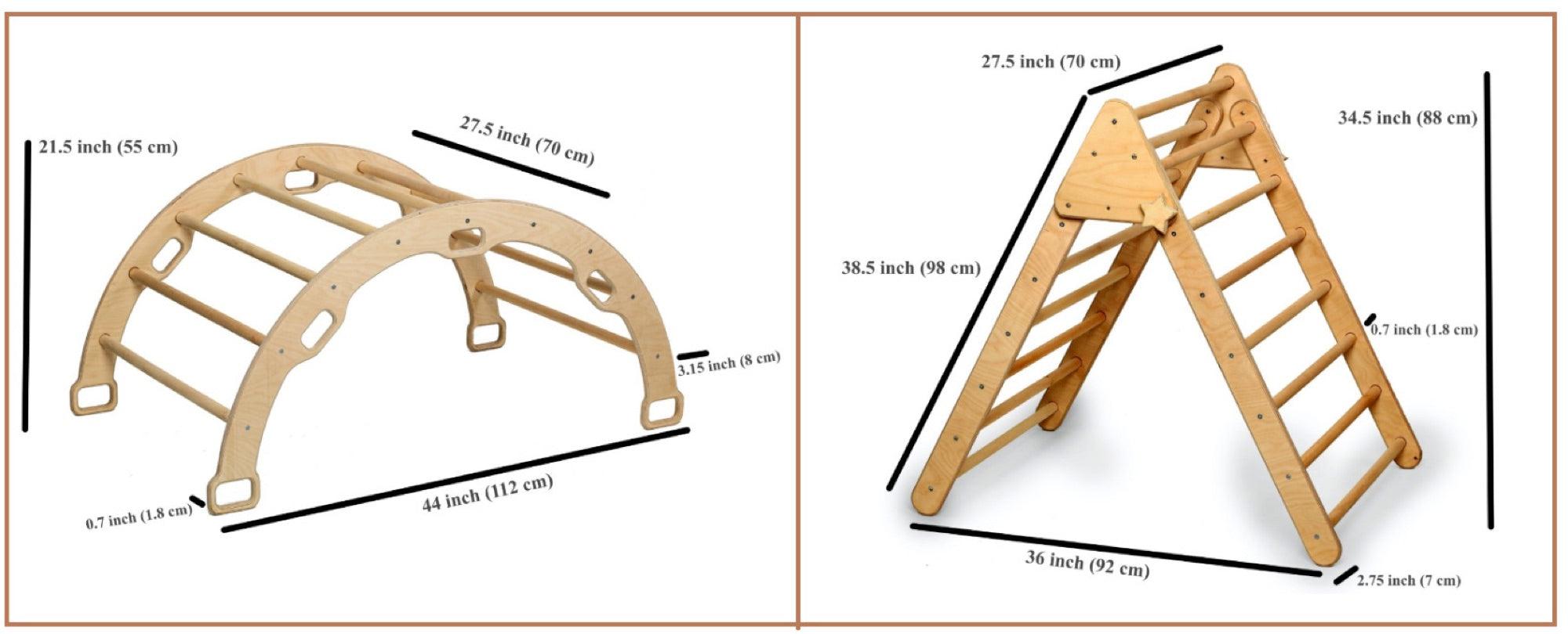 3 Pieces Montessori Climbing Set - Climbing Triangle and Climbing