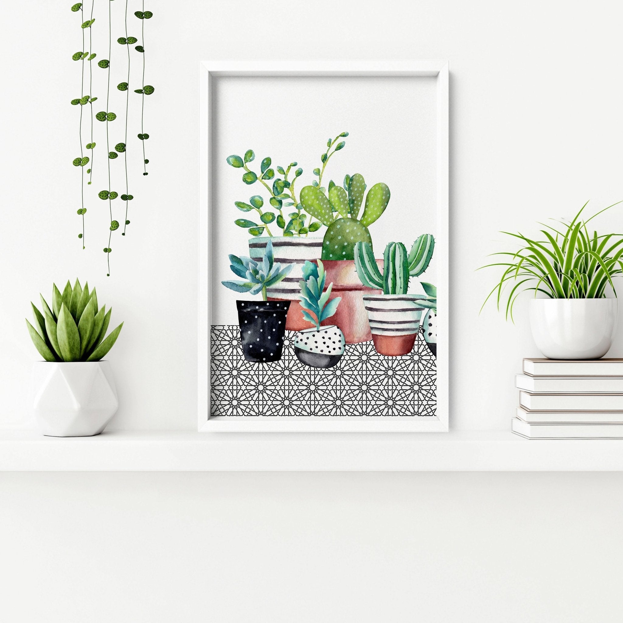 Kitchen wall pictures | set of 2 Succulent wall art prints