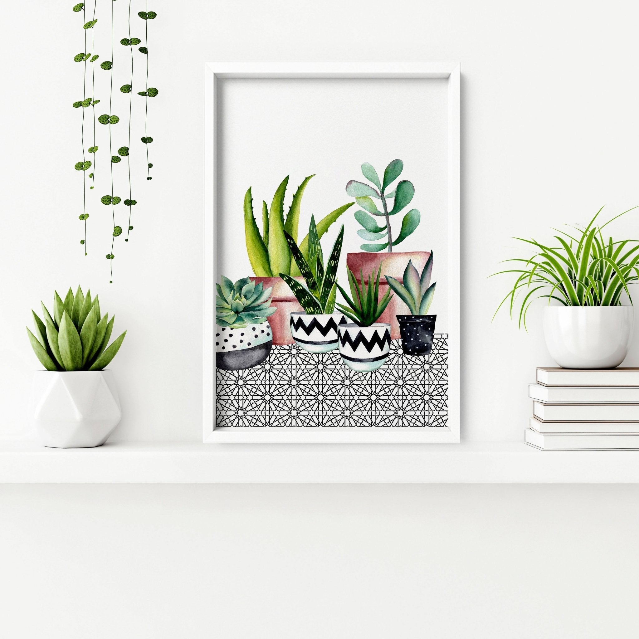 Kitchen wall pictures | set of 2 Succulent wall art prints